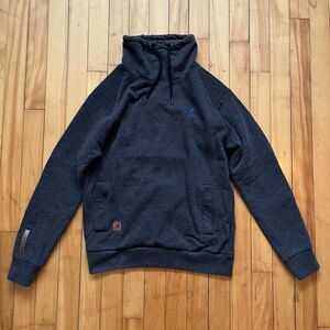 Kangol Charcoal Heathered Mock Neck Pullover Sweatshirt Men's M